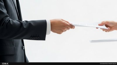 Elegancko ubrane osoby przekazują potwierdzenie przekazania darowizny