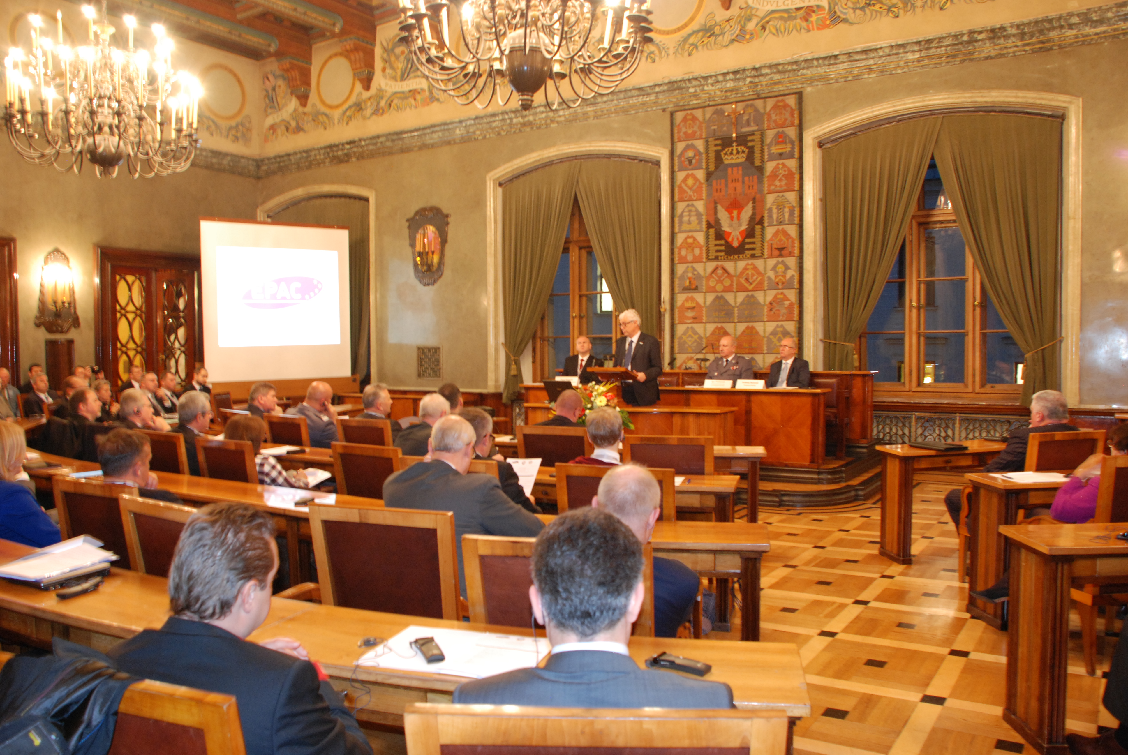  In the picture the conference participants gathered in the Debating Chamber of the City Krakow