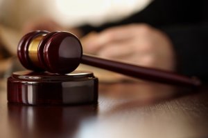 Close-up of the judge&#039;s gavel