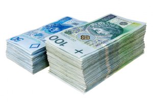 A pile of polish banknotes