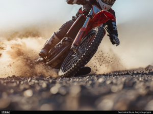 A. motorcycle on a speedway track.