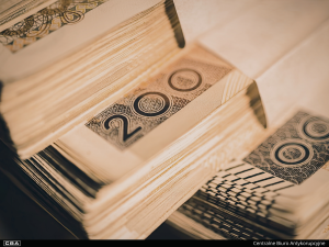 A pile of polish banknotes.